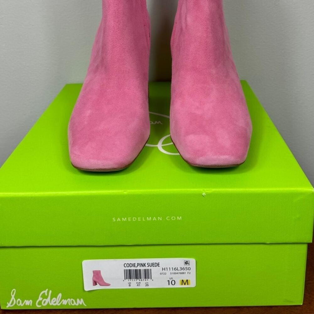 New Sam Edelman Codie Ankle Bootie in Pink Suede Women's Size 10 - Picture 9 of 9